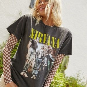 (A8) Nirvana Graphic Print Oversized Band T-Shirt, Size Medium, NWT